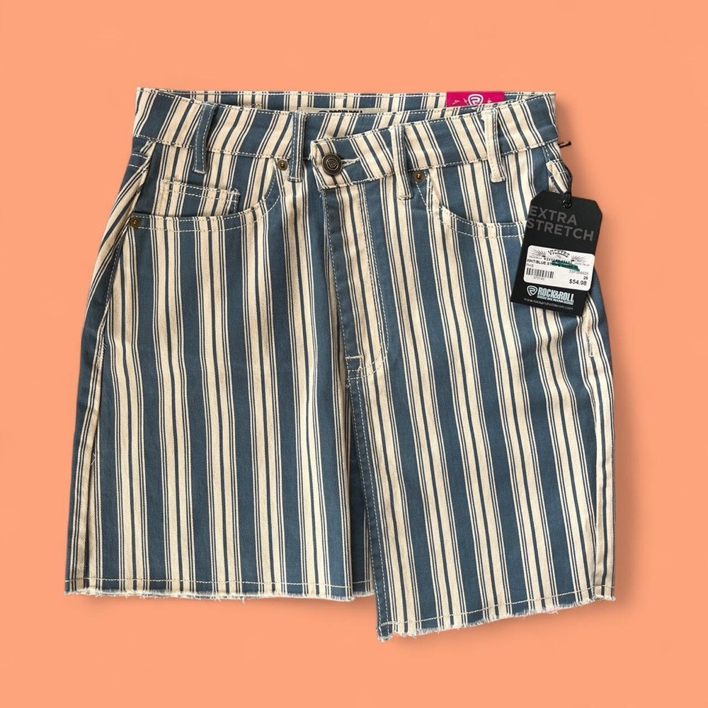 Rock & Roll Denim Striped Shorts